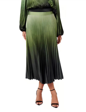 Sage Pleated Midi Skirt
